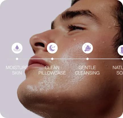 Side profile with personalized skincare guidance for moisture, cleansing, and product recommendations